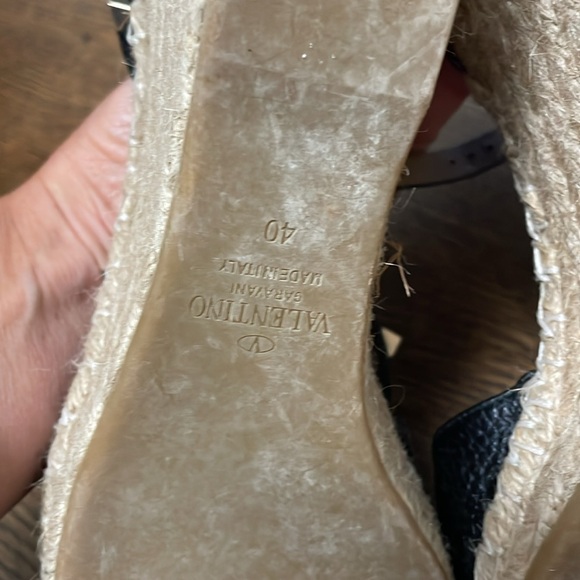 Valentino Black and Tan Espadrille Flats - Picture 3 of 4